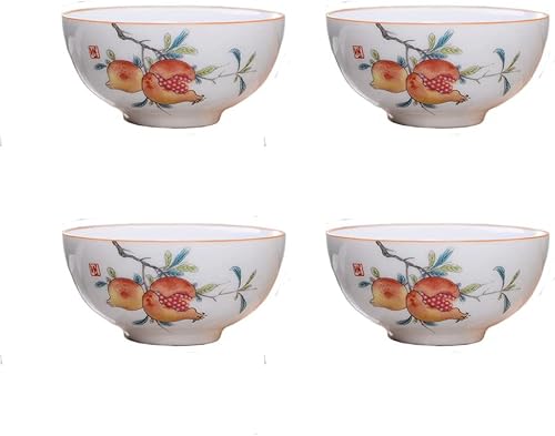 Liang baobao Juego de 4 tazas de degustación de té chino, mini tazas de porcelana blanca de 2 onzas para ceremonia de té gongfu (granada)