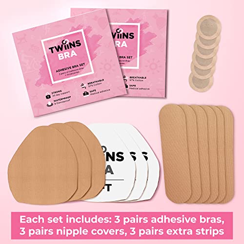 Breast Lift Tape - 3 Pairs w/Nipple Covers - Boob Tape - Boobtape4