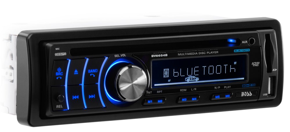 BOSS Audio Systems BV6654B Single-DIN DVD Player Receiver, Bluetooth, Detachable Front Panel, Wireless Remote