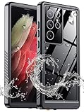 xiwxi for Samsung Galaxy S21 Ultra Case Waterproof,[IPX8 Underwater Case][Full Body Shockproof & Military Dropproof] Clear Sound Quality Built-in Screen Protector for Samsung S21 Ultra 6.8 inch-Black