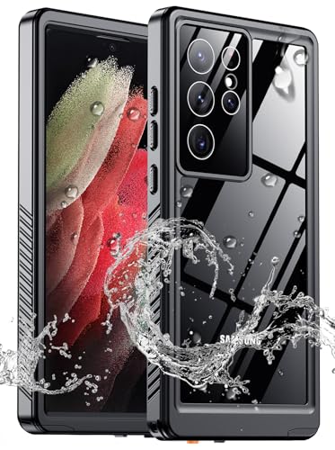 MOZOTER for Samsung Galaxy S21 Ultra Case Waterproof,[IPX8 Underwater Case][Full Body Shockproof & Military Dropproof]Clear Sound Quality Built-in Screen Protector for Samsung S21 Ultra 6.8 inch-Black