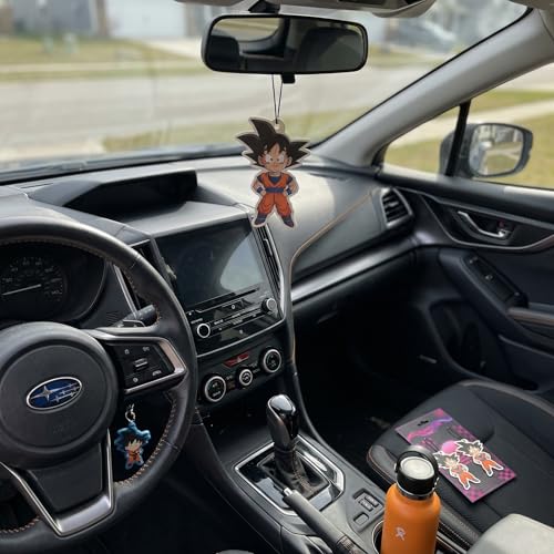 Image of PumpCar car air freshener 2-piece double-sided Goku kid hanging cherry-scented anime dragon for rearview mirror Car Interior Accessories Household Gifts