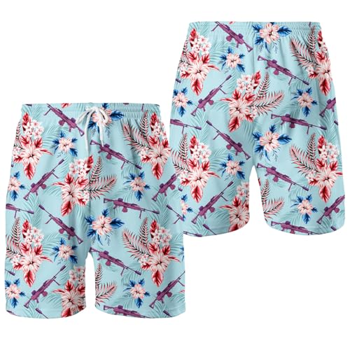 Cottage Toad and Frog Riding Bike Hawaiian shorts Men's Frog Toad Shorts Bigfoot Swim Trunks for Men2