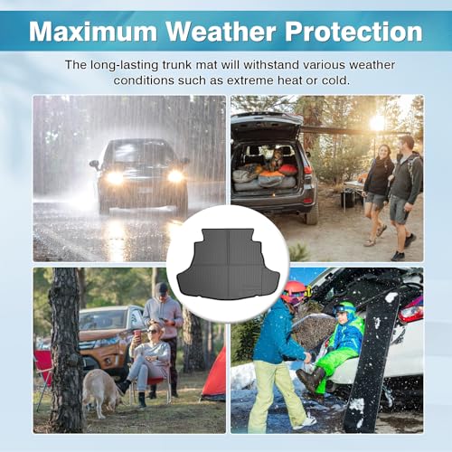 Image of Mixsuper Custom Fit Cargo Liner for 2018-2023 2024 2025 Toyota Camry & Avalon 2019-2022 All Weather Trunk Mat TPO Durable Odorless 3D Rear Trunk Liner Cargo Mat Black