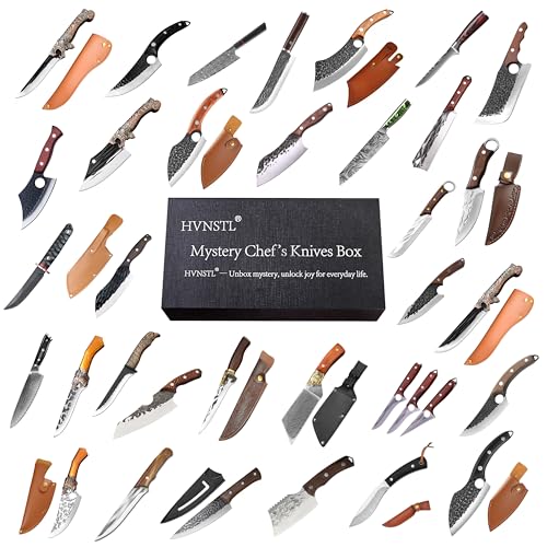 HVNSTL Mystery Chef Knife Box 2Pcs Chef Knife Gift Set 2 Kitchen Knives with Random Styles Surprise Pack for Mom Dad Friends a Cool Knives Gift For Men i love you gifts for him