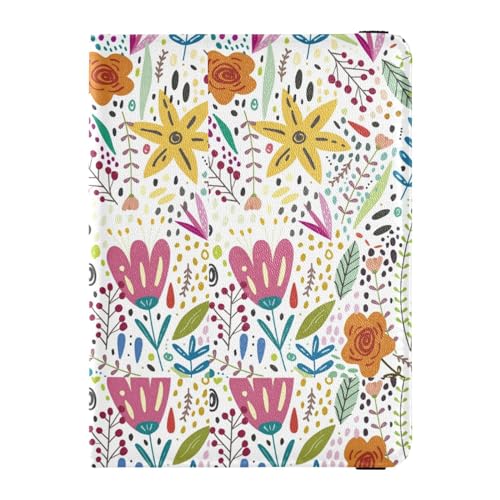 Custodia per passaporto per donne e uomini per da viaggio con blocco RFID motivo floreale selvatico Fiori selvatici Taglia unica Casual