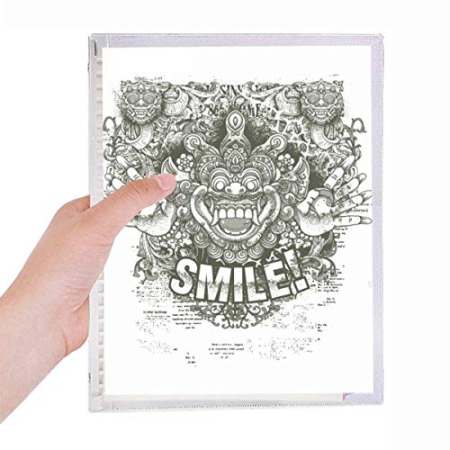 Journal rechargeable en spirale avec motif monstre chinois A5 couverture souple en cuir