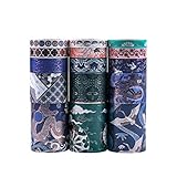 Lychii Washi Tape Set, 15 Rollen Gold Stamping Masking Tapes, Multi-Pattern Dekoratives Klebeband Kollektion für Kunst und Heimwerker, Verschönern Bullet Journals, Planer, Scrapbooking