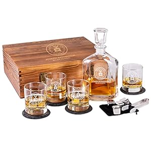 Personalized Whiskey Decanter Sets – For Military, Army, Navy, Air Force, Coast Guard, Marine – Active, Retired – Gift for Husband, Dad, Son – Custom Engraved Name, Rank, Date