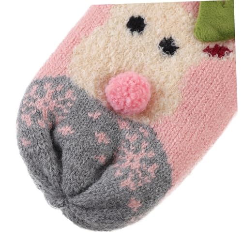 1pair Adorable Warm Neck Hanging Gloves for Boys and Girls Plush Christmas Gloves for Outdoor Activities Double Thickened for Comfort4