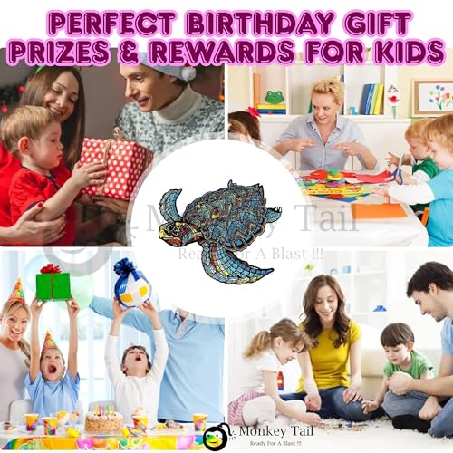 Image of MONKEYTAIL Whimsy Wooden Jigsaw Puzzle for Adults & Kids - Laser-Cut Pieces, 3D Puzzle Box as Birthday Gift for Boys & Girls - Brain Teaser, Home Decor & Family Game (TRTE, Size: Small)