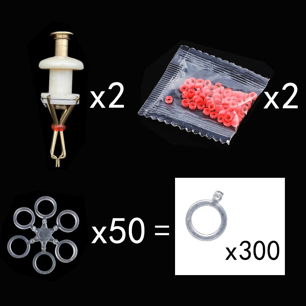 Pellet-Köder-Bands 2 Stück Köder Clip Micro Köder Ringe Elastische mit 300 Ringen Pelletband Köderbanderole Bänder für Karpfenangeln Pellet Köderbänder für Fixierung von Köder