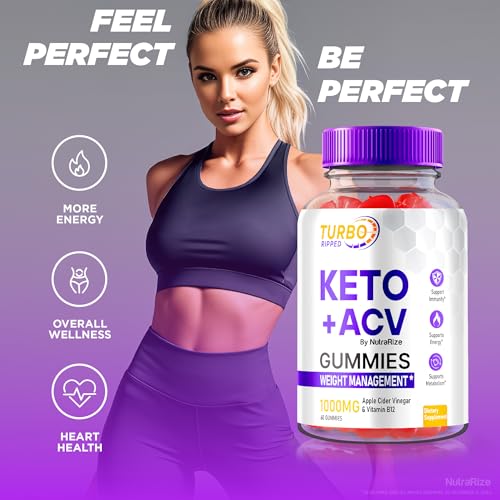 NutraRize (3 Pack) Turbo Ripped Keto ACV Gummies, Official TurboRipped Keto Gummies, Apple Cider Vinegar Supplement, All Natural Keto+ACV, Premium Keto Plus ACV Gummy, Gomitas Reviews (180 Gummies) - Thumbnail 4