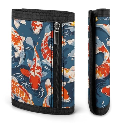 Many Fish Trifold Wallet, Card Cases And Money Oganizer Thin Stylish Mini Coin Bag with Zipper Coin Pocket Credit for Men And Women3