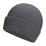Oversize XXL Beanie Hat for Big Heads, Large Winter Watch Cap Ribbed Stocking Hat, Big Knit Cuffed Skull Caps Ski Hats