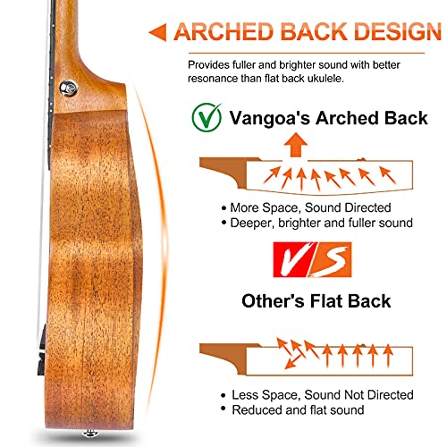 Vangoa Ukulélé Soprano Kit Débutant 21 Pouces Ukulélé Acajou pour Débutant Professionnel Enfant - Les Beatles, Paul McCartney, John Lennon, RIngo Starr, George Harrison Vangoa Ukulélé Soprano Kit Débutant 21 Pouces Ukulélé Acajou pour Débutant Professionnel Enfant – Image 4
