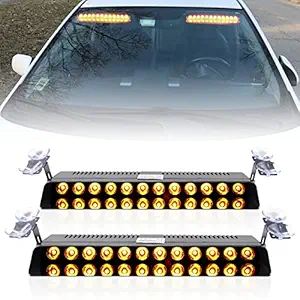 YOMTOVM 2 - 13.5in LED Traffic Advisor Light Bar Emergency Flashing 12 LED Dash Strobe Warning Light for Police Law Enforcement Firefighter Truck Vehicles