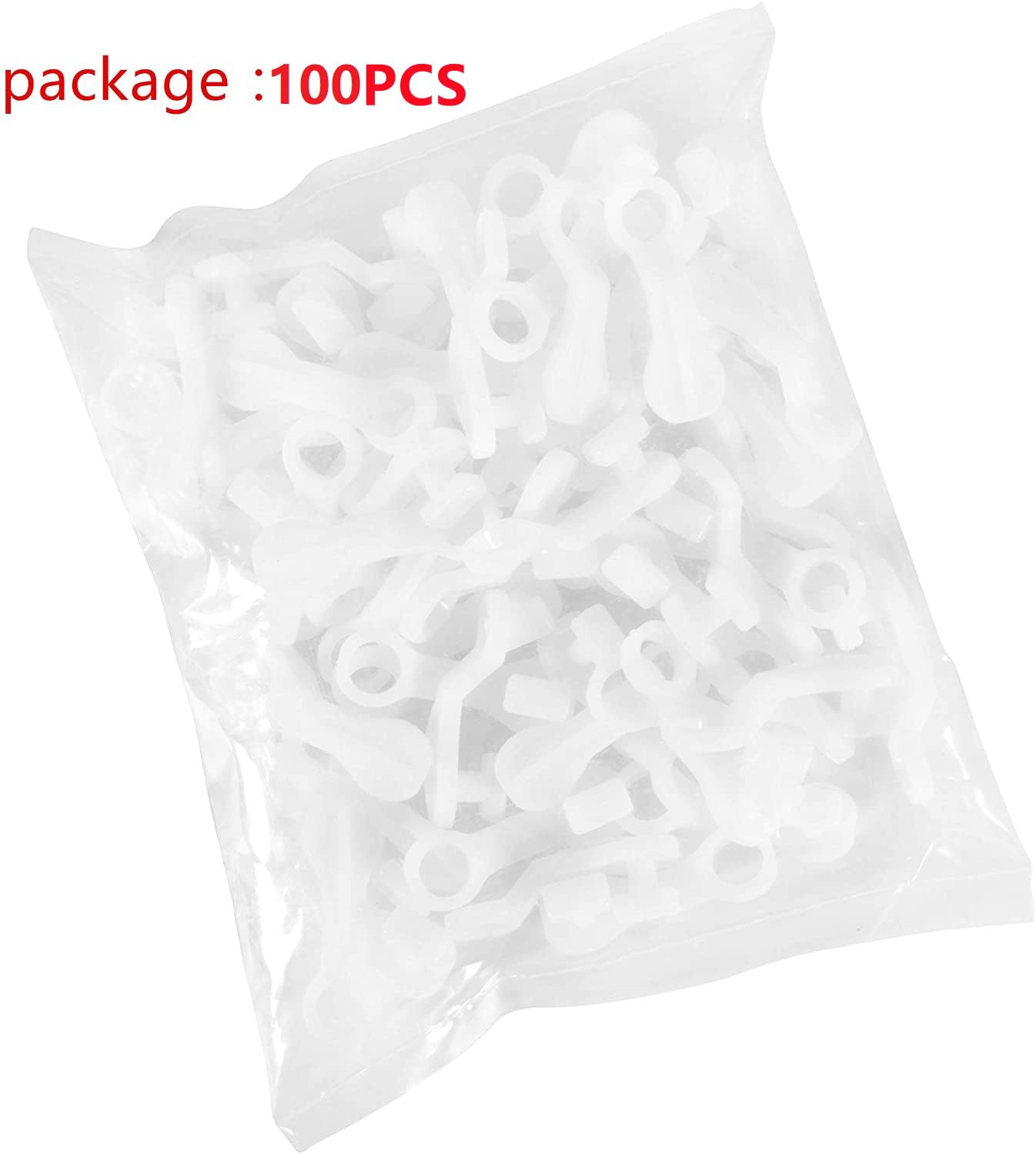 Curtain Glider Hooks White Plastic Curtain Hook for Curtain Rail Track Pack of 100…, 100 PACK - Image 4