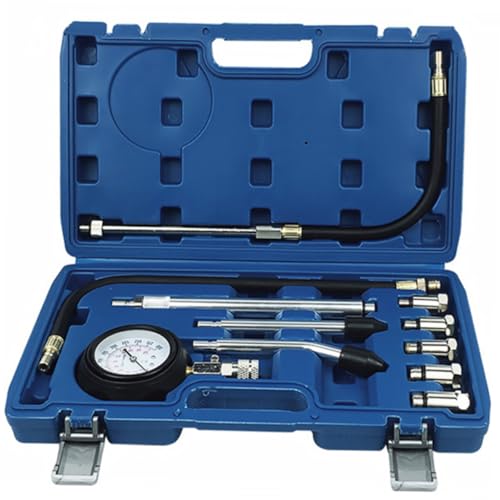 PartyKindom 5-spec Threaded Adapters Included Heat Treated Gas Engine Cylinder Pressure Gauge Automotive Tool -Resistant Impact-Resistant