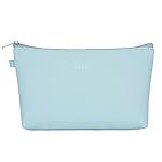 WANDF Cosmetic Bag for Women Makeup bag Organizer Mini Makeup Pouch for Purse Water Resistant Girls Gift(Light Blue)