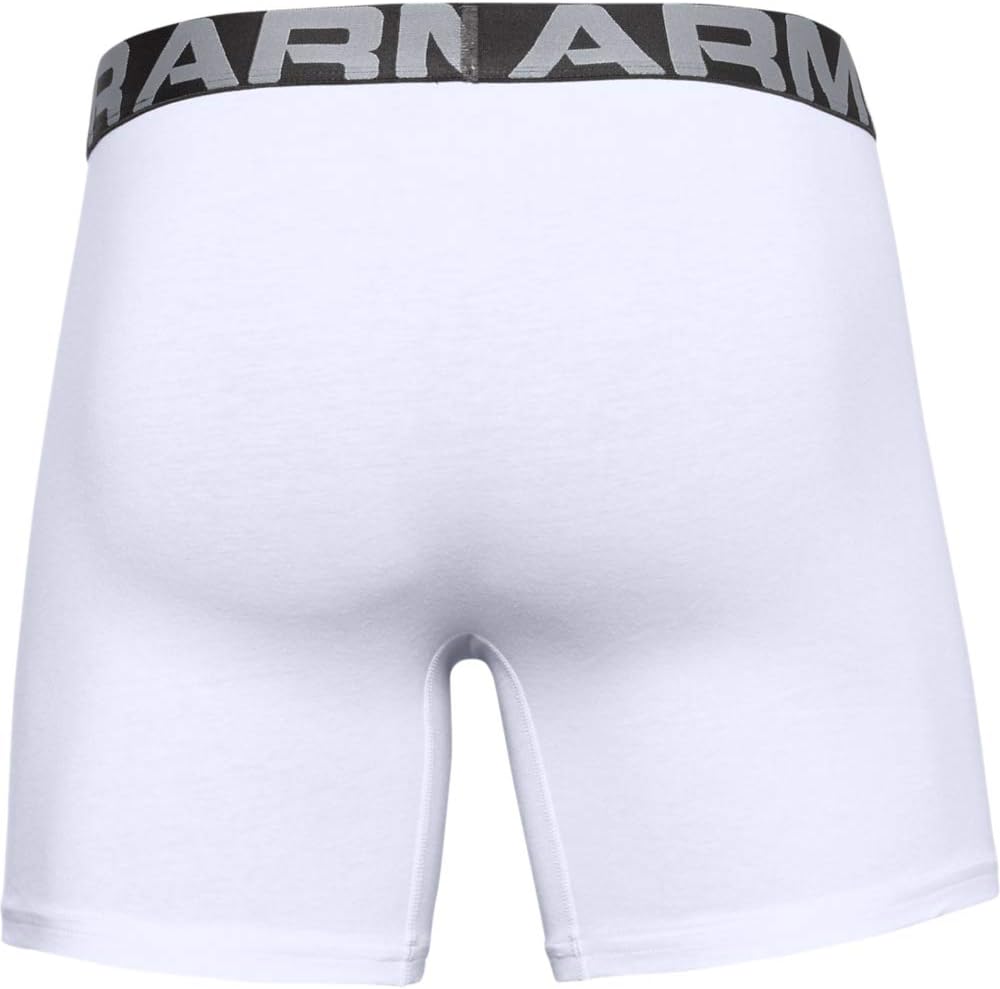 Under Armour mens 3-pack Performance Cotton Boxer Brief, 6" Inseam, All-day Comfort & Ultra-soft