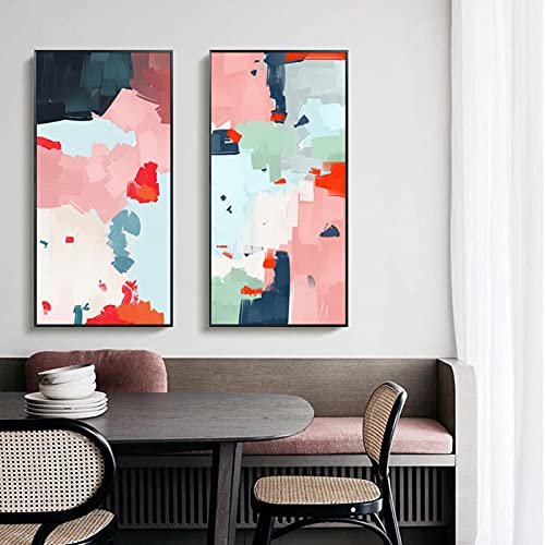 Toile paysage abstrait 90x180cm grand format moderne sans cadre KEBIA