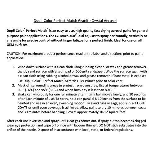 Image of Dupli-Color Perfect Match Premium Automotive Paint, Granite Crystal (M), 8 oz