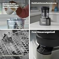 Kenwood Duo Prep 2-in-1 CHP80.000SI Multi-Zerkleinerer & Mahler, Quadblade-Klingen, Hochgeschwindigkeits-Mahlwerk, kompakt, Pulsfunktion, Rutschfest, 500-ml-Behälter , Spülmaschinenfest, 800W, Silber – Ansicht 5