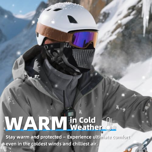 Image of Winter Neck Gaiter Warmer Scarf Cold Weather Windproof Face Mask for Man & Women - Ski Mask for Outdoor Sports