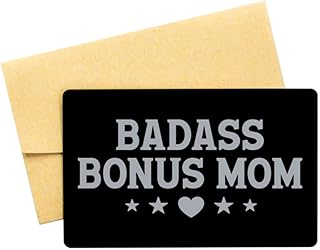 Mom Card, Badass Mom, Funny Family Gifts Wallet Insert for Mom from Son Daughter