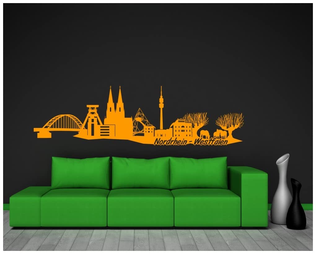 Samunshi® NRW Skyline Wandtattoo 150 x 42cm schwarz