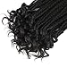 Wavy Ends 3S Box Braids Crochet Braiding Hair Extensions Black Color Synthetic Goddess Box Braids With Free Curly End Crochet Braids For Woman Girls 22strands/pack (14inch, 1B)