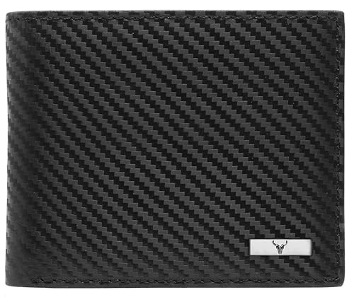 Image of NAPA HIDE Carbon Fiber Leather Wallets for Men (Black & Tan)
