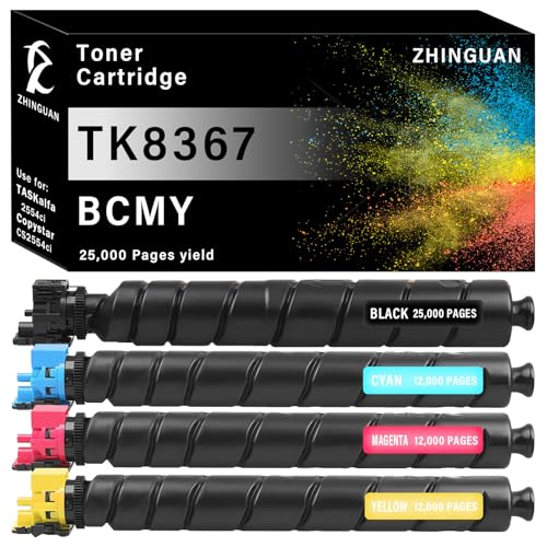 Image of Remanufactured 4PK TK-8367 TK8367 TonerCartridge Replacement for Works for TASKalfa 2554ci Copystar CS2554ci Printer