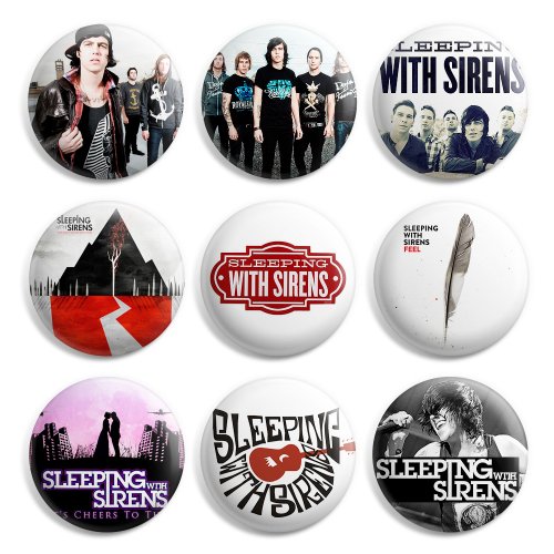 Sleeping With Sirens Pinback Buttons Pin Badges 1 Inch (25mm) - Pack of 9