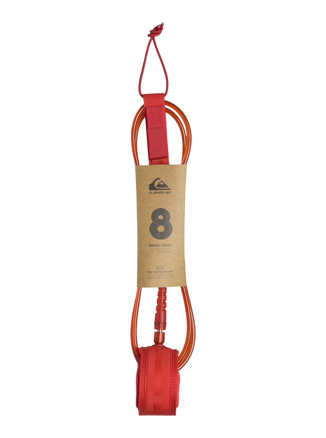 Quiksilver Union 8'0" - Invento/Leash para Surf - Unisex - One Size - Rojo.