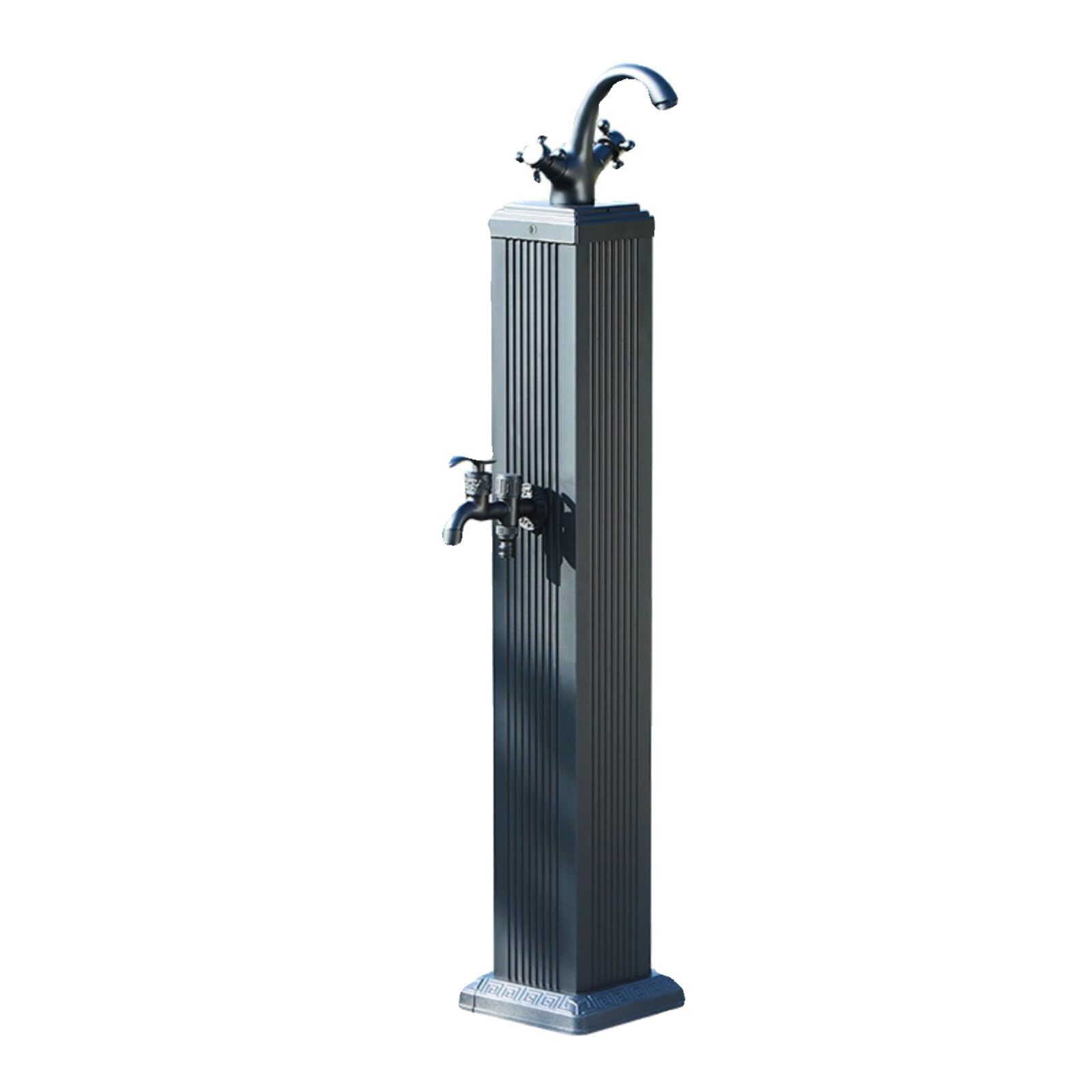 BXKF Outdoor Water Column with Dual Copper Faucet, Hot and Cold Garden Outdoor Faucet Column, Anti-Freeze Water Hydrant
