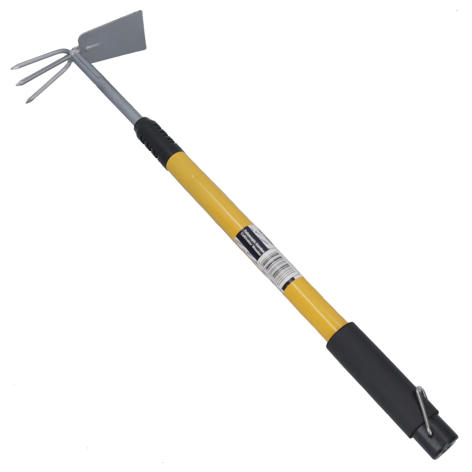 Telescopic Extending Garden Cultivator Weeder 62-90cm Double Head Hoe Fork
