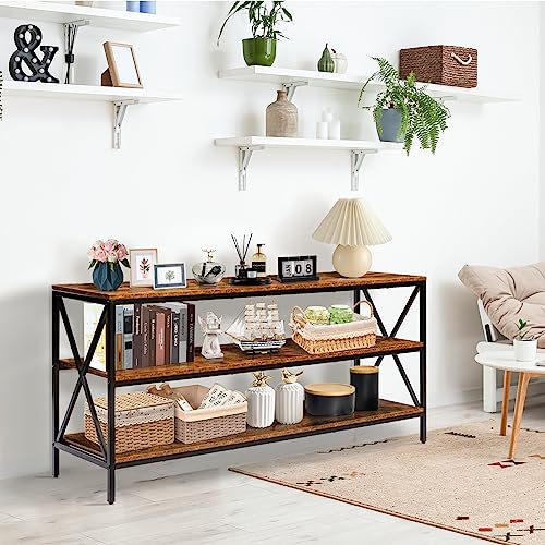 Short-Bookshelf-Book-Shelf-For-Office-Low-Bookshelf-Under-Window-Metal-2-Tier-Horizontal-Bookshelf-Long-Bookshelf-Horizontal-Bookcase-Shelving-Unit-Wide-Bookshelf-Farmhouse-Open-Bookshelf-Book-Case