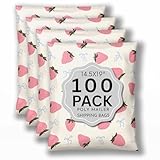 Picksie Mailers - Large Poly Mailers 14.5x19 Shipping Envelopes for Small Business Poly Bag Packaging Plastic Mailing Bags for Clothing Cute Designer Polymailers - Pink Strawberry Aesthetic 100 Pack