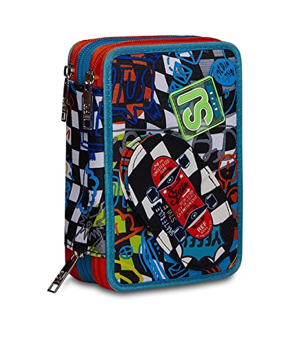 SJ Gang Astuccio Scuola 3 Zip Bambino - Triplo