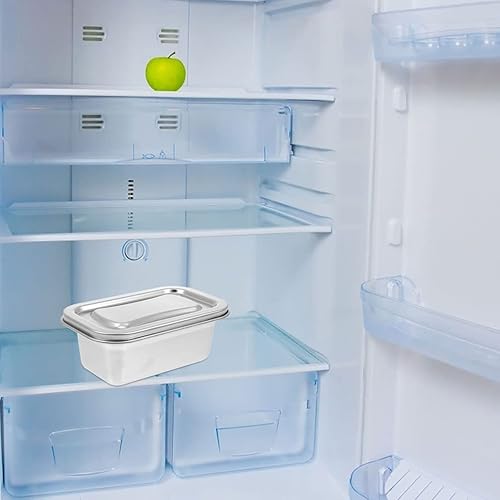 Miniatura 4 de Hemoton Recipientes de almacenamiento de helado reutilizables con tapas de acero inoxidable para guardar alimentos, caja de congelador, tina de