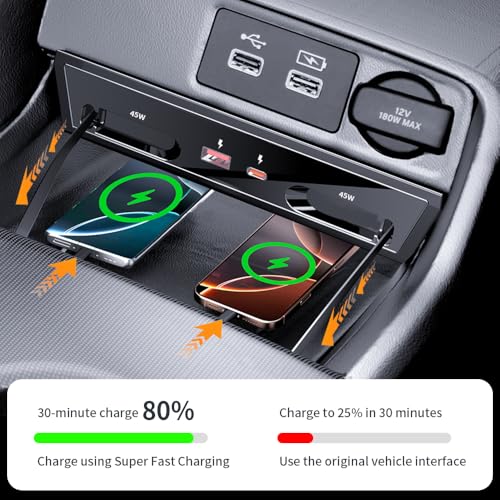 Chargeur rapide type C pour Honda Civic, station d'accueil USB multiprise - 3