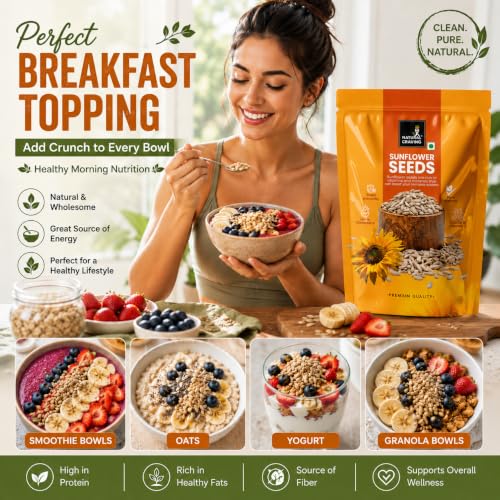 Image of Natural Craving Raw Sunflower Seeds for Eating 200g | Rich in Protein, Fiber & Vitamin E | Healthy Vegan Super Seeds | Natural Snack & Topping