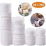 ❤ Amplia aplicación: esta cinta de encaje blanco es perfecta para bodas, banquetes, tarros de mermelada, manualidades y proyectos hechos a mano. Adecuado para decorar botellas, tarjetas de cumpleaños, álbumes de recortes, decoración del hogar y papel de regalo. Buena opción para la decoración.