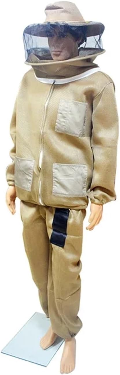 ハチミツ防護服 養蜂防護服 3D 空気綿蜂スーツ養蜂家衣装ベールフード帽子抗蜂養蜂家スーツ 虫刺され(Fencing Hat Yel