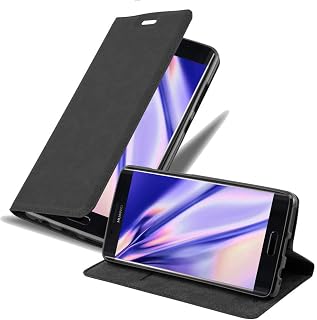 Book Case for Huawei Mate 9 Pro in Anthracite Black – Protective Cover with Magnetic Closure, Card Holder and Stand Function – Etui Case Cover