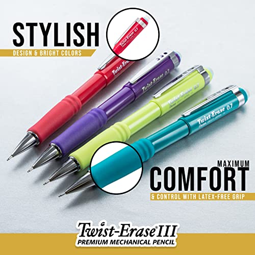 Pentel Twist-Erase III Mechanical Pencil, (0.9mm), Bold Line, Violet Barrel, Pack of 4 (QE519BP4V) by Pentel - Image 3