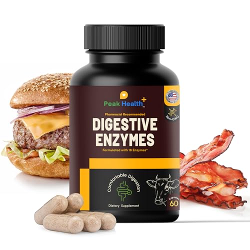 Peak Health Digestive Enzymes for Carnivores – Pharmacist Formulated 60 Count - for Meat