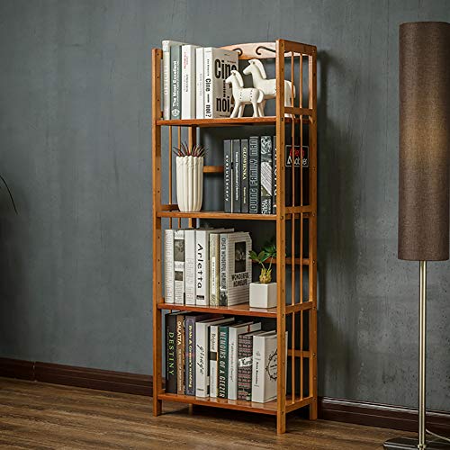 DULPLAY Simple Madera Multi-Capa Biblioteca, Estantería Decorativa Organizador de Almacenamiento Pie de árbol en Forma de Multiusos para hogar u Oficina -E 127x50x25cm(50x20x10)